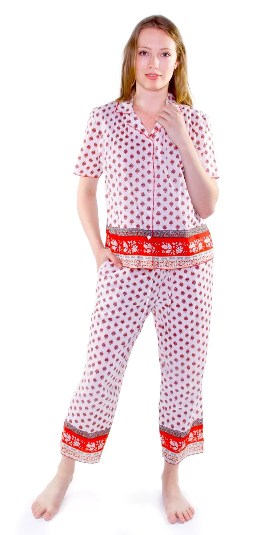 Best 100% Cotton Red And White Pjs Pajamas