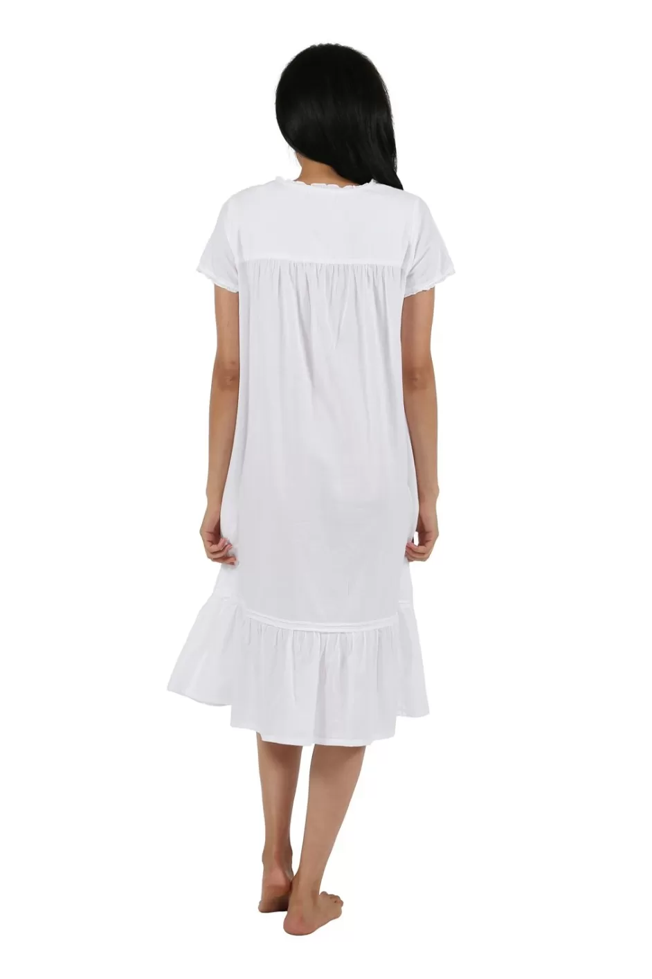 Best 100% Cotton Short Sleeve Embroidered Gown Gowns