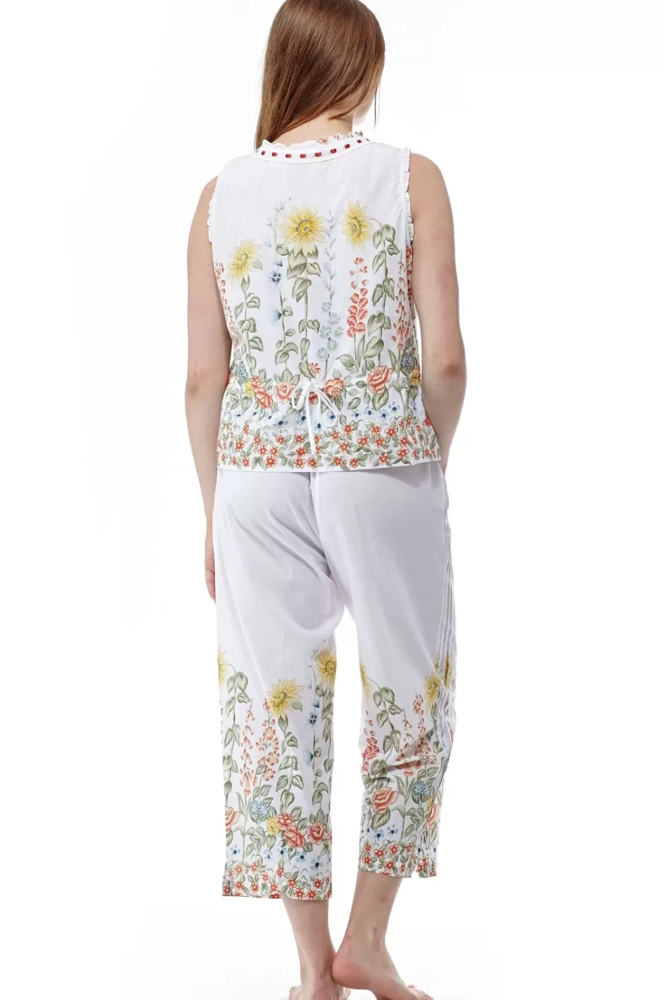 Cheap 100% Cotton Sunflower Garden Pjs Pajamas