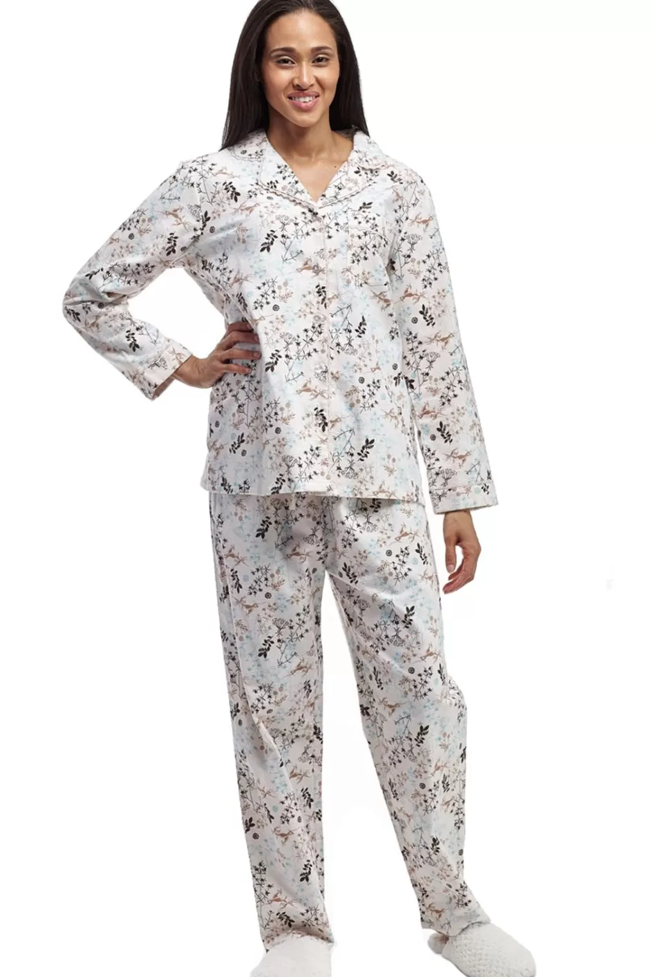 New Flannel Long Sleeve Pajama Set Pajamas