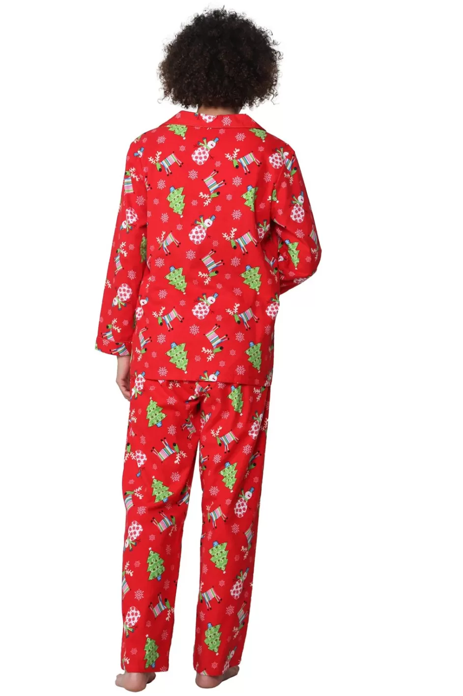 New Flannel Reindeer Print Pajama Set Pajamas