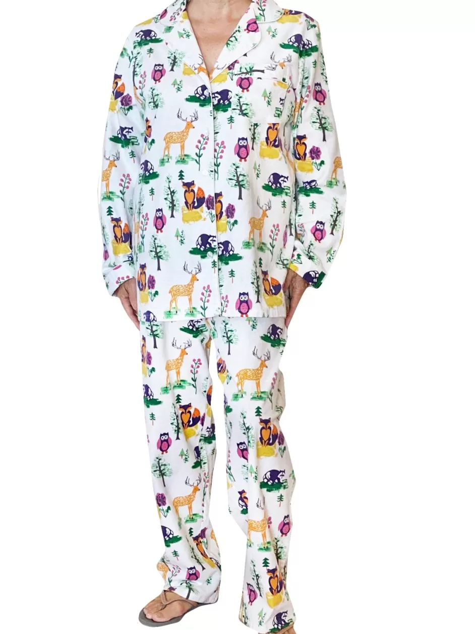 Shop Forest Animal Flannel Pajama Set Pajamas