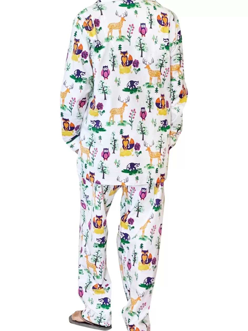Shop Forest Animal Flannel Pajama Set Pajamas