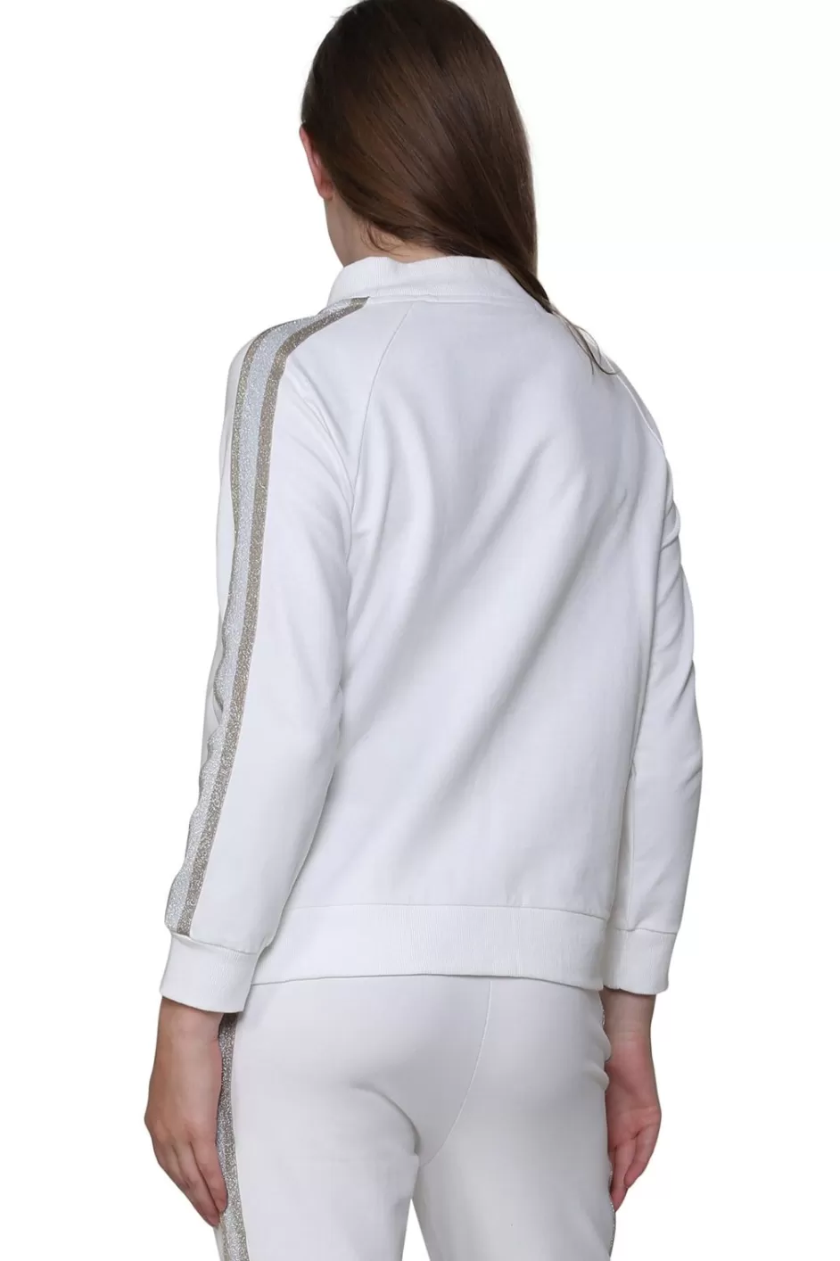 Fashion French Terry Cotton 2-Piece Zip-Front Track Pant Set Tops