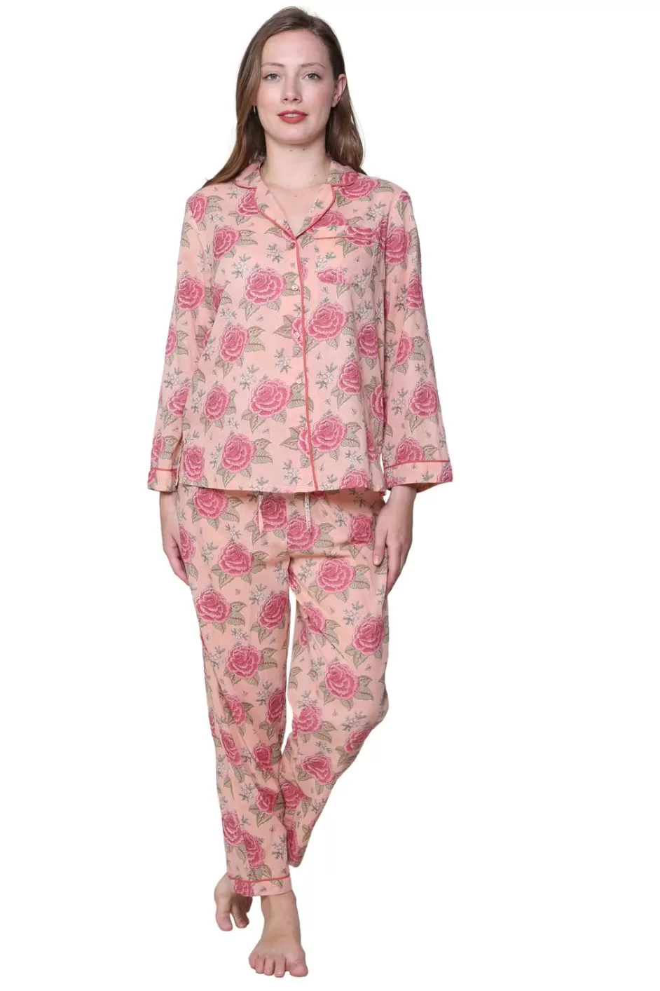 Best La Cera 3/4 Sleeve Cotton Pajama Set Pajamas