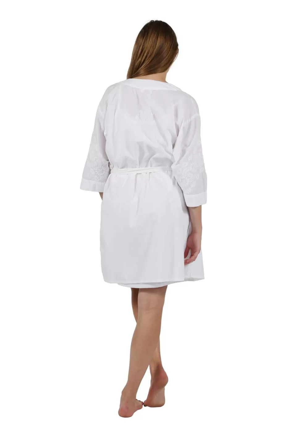 Best La Cera Embroidered Short Robe Robes