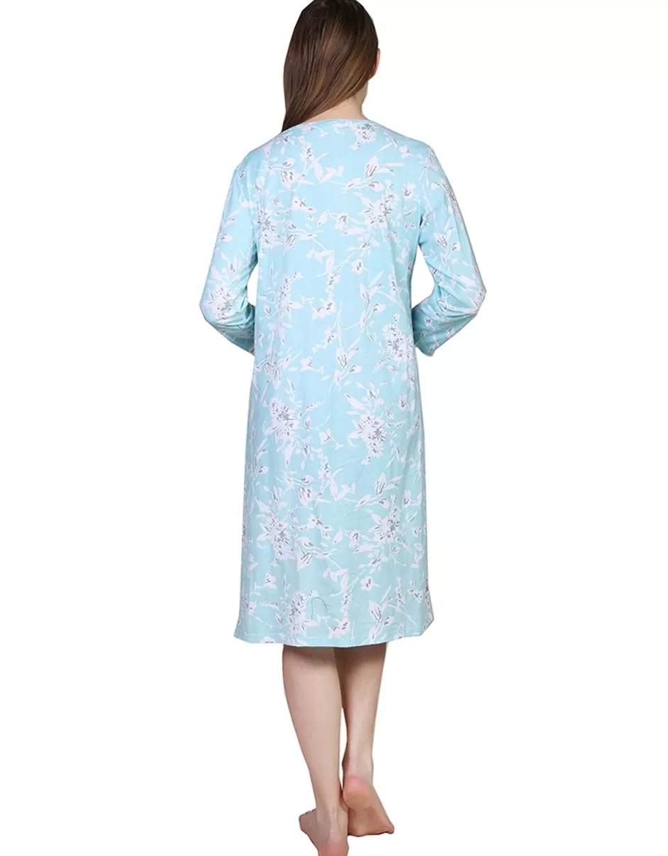 Best La Cera Floral Print Cotton Knit Gown Gowns
