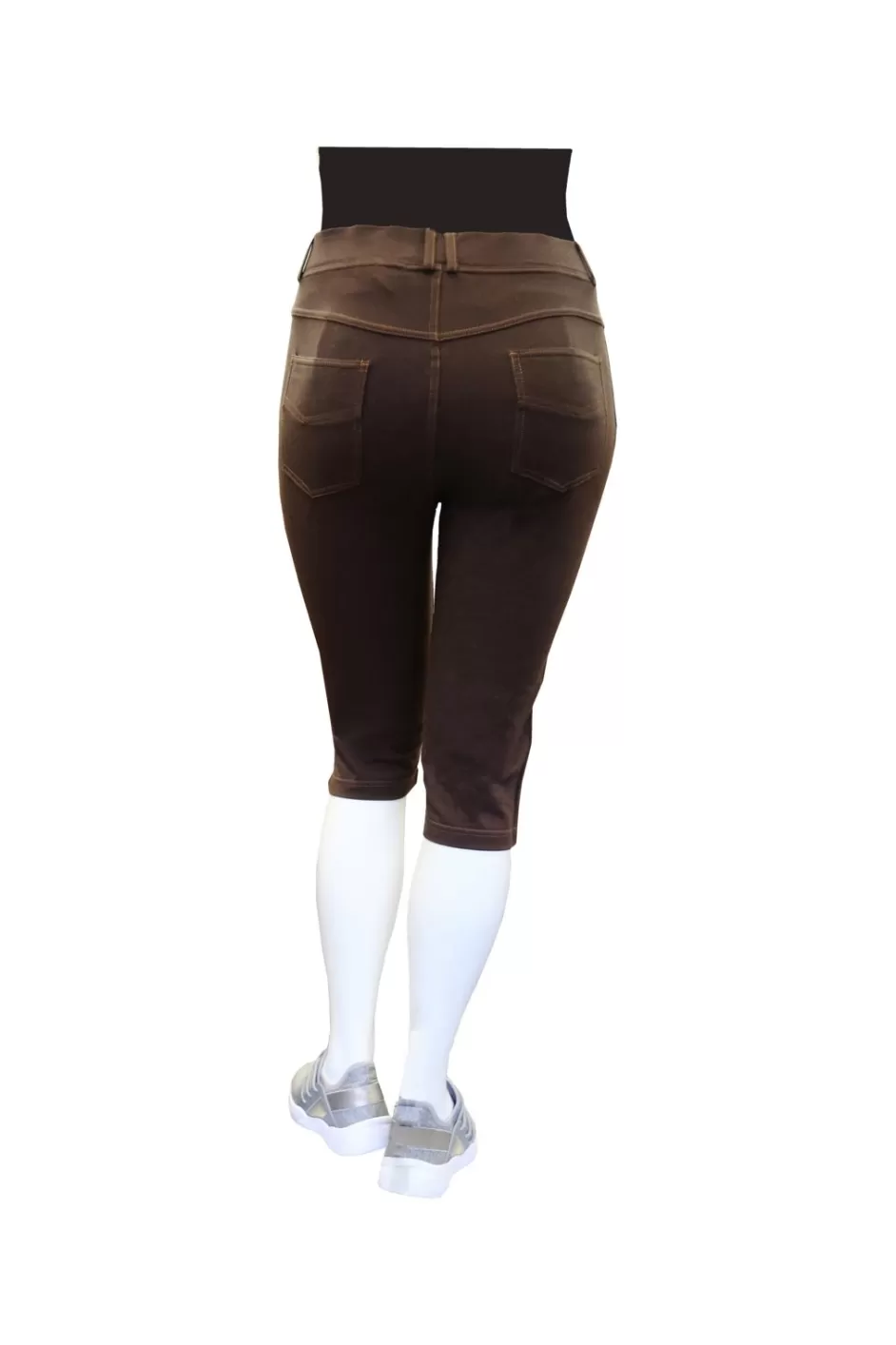 Sale La Cera Plus Size Stretch Knit Capri Plus Bottoms