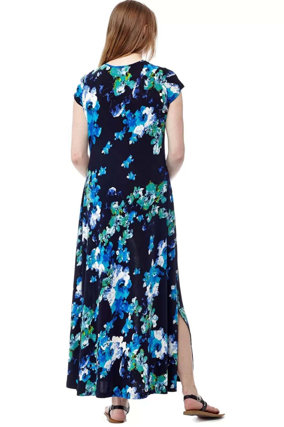 Discount La Cera Watercolor Floral Maxi Dress Knit Dresses