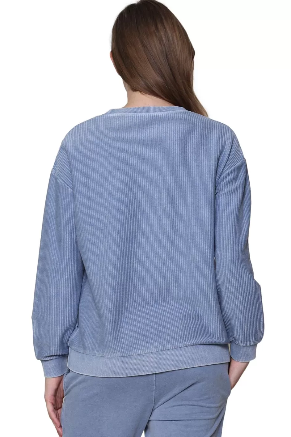 Cheap Ottoman Rib Knit Long Sleeve Top Tops