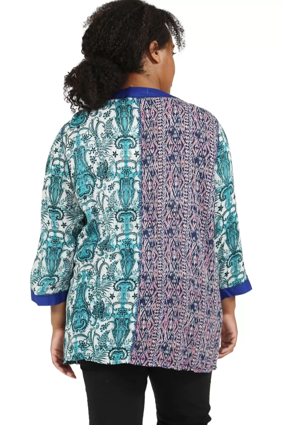 Cheap Plus Size La Cera Multi Patchwork Top Plus Tops
