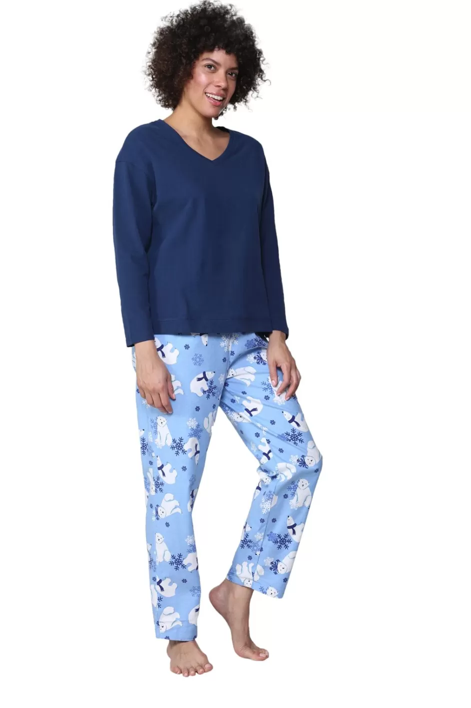 Hot Polar Bear Flannel Pajama Set Pajamas