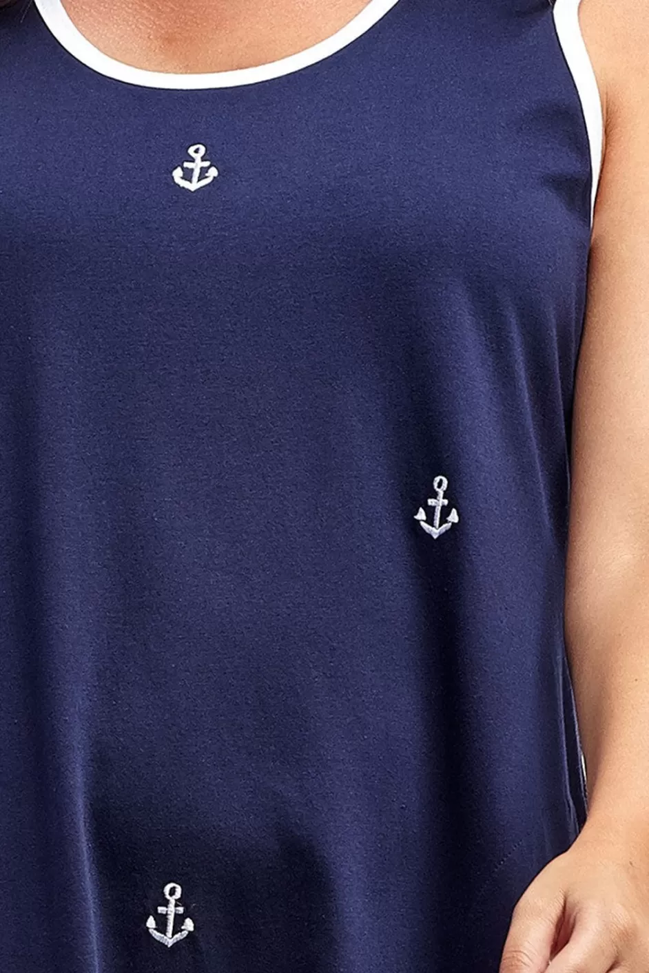 Flash Sale Sleeveless Anchor Print Dress Knit Dresses