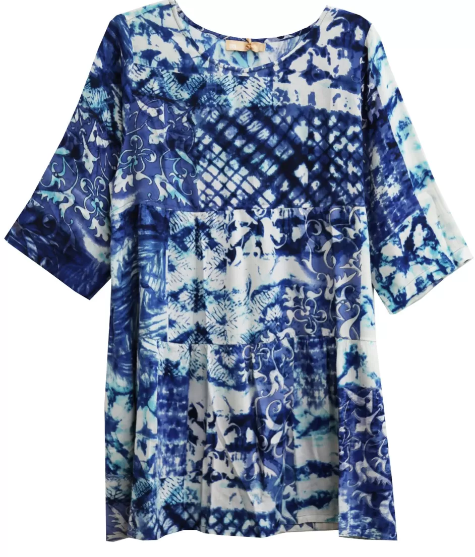 Best Sale Tiered Batik Print Swing Top - Plus Size Plus Tops