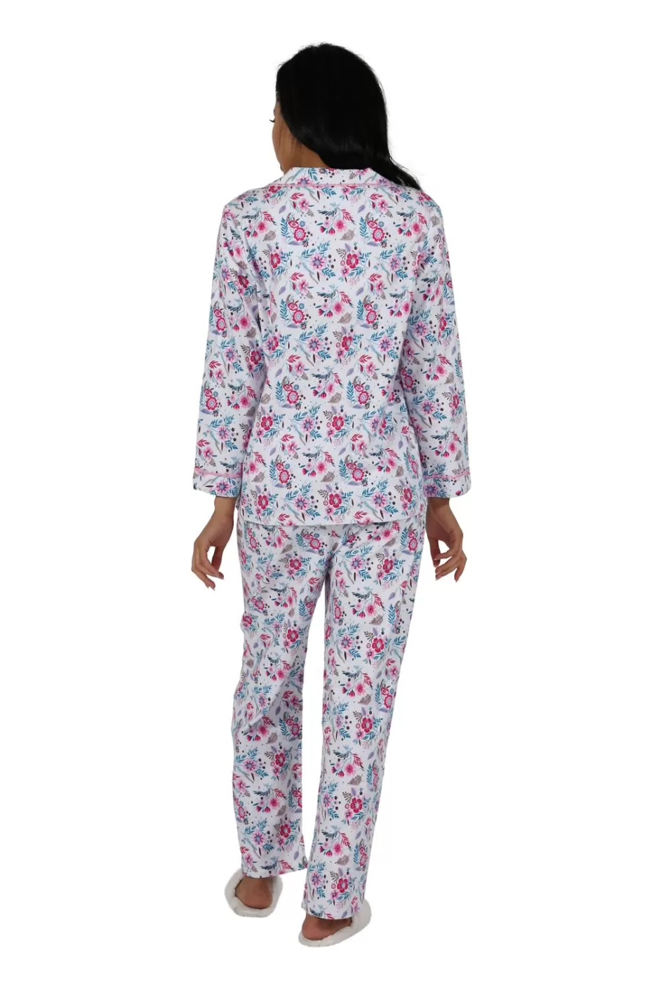 Online Vintage Floral Flannel Pajama Set Pajamas