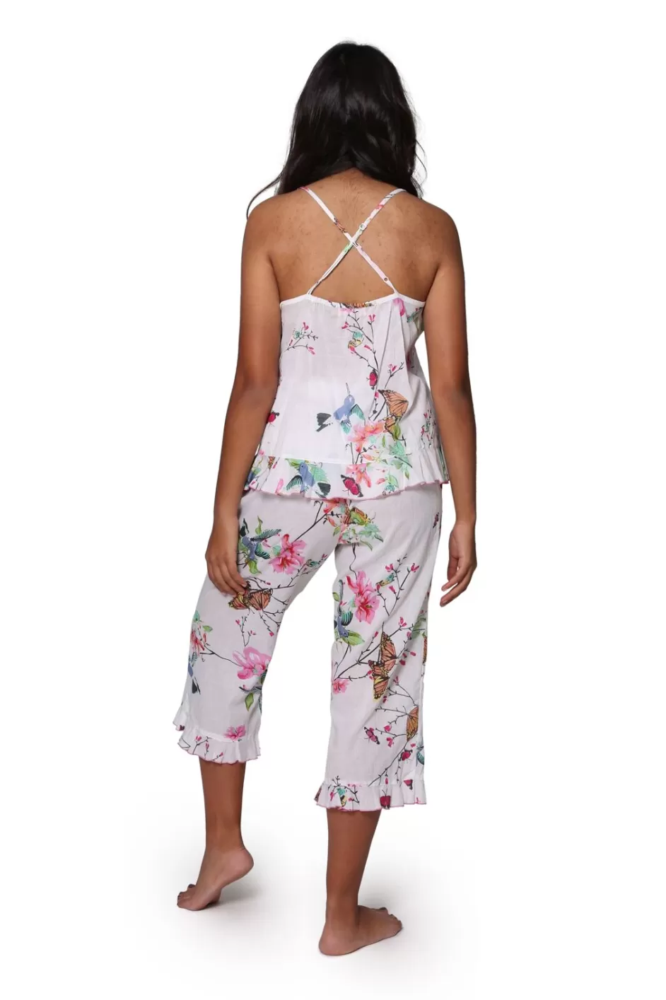 Best Sale White Floral Cotton Pajamas Pajamas